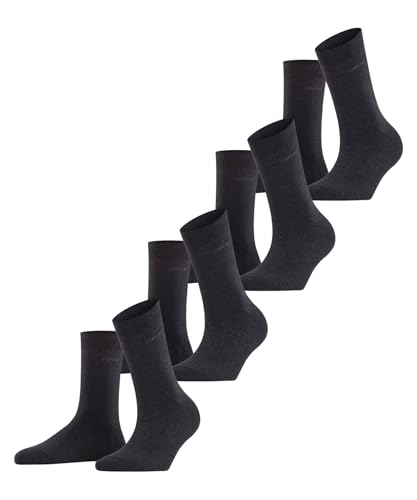 ESPRIT Damen Socken Solid W So Baumwolle einfarbig Multipack, Grau Anthracite Melange 3080, 36-41 von ESPRIT