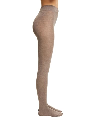 ESPRIT Damen Strumpfhose Plain W TI Baumwolle Wolle einfarbig 1 Stück, Braun (Dark Brown 5450), 38-40 von ESPRIT