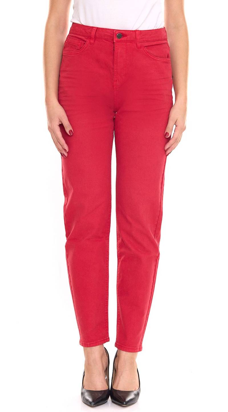 ESPRIT Damen Tapered-Jeans 5-Pocket Denim-Hose aus Bio-Baumwolle 010EE1B315 B02 610 Rot von ESPRIT
