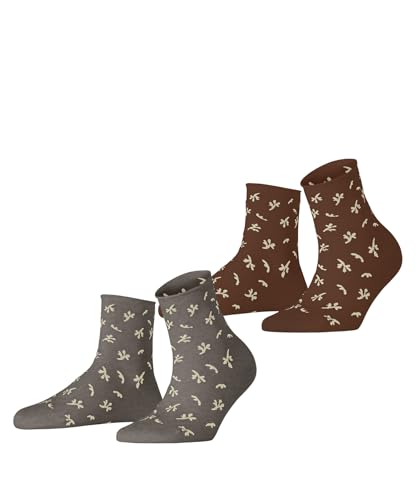ESPRIT Damen Socken Twig W Sso Baumwolle gemustert 2 Paar, Mehrfarbig Grey Red 0060, 39-42 von ESPRIT