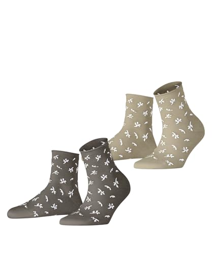 ESPRIT Damen Twig W SSO Baumwolle Gemustert Socken, Braun Kahkekar 0100, 39-42 (2er Pack) von ESPRIT