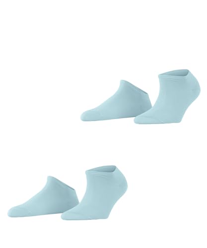 ESPRIT Damen Sneakersocken Uni Multipack W Sn Baumwolle kurz einfarbig 2 Paar, Blau Barely Blue 6588, 39-42 von ESPRIT