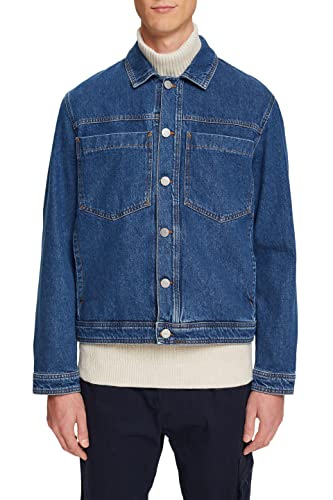 ESPRIT Herren 013EE2G307 Jacke, 901/Blue Dark Wash, L von ESPRIT