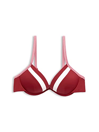 ESPRIT Damen Tayrona Beach Rcs Pad.plunge Bikini, Dark Red, C EU von ESPRIT