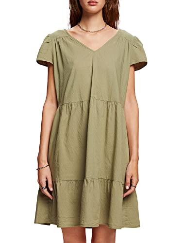 ESPRIT Damen 063EE1E317 Kleid, 345/LIGHT Khaki, 38 von ESPRIT