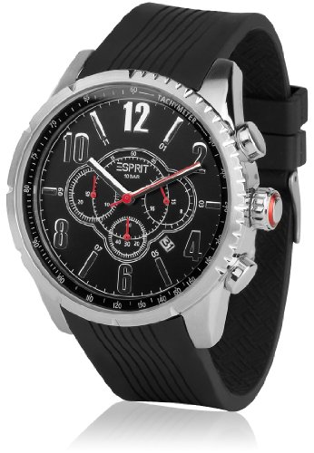 ESPRIT – ES104221001 – Folsom – Armbanduhr – Quarz Chronograph – Zifferblatt schwarz Armband Kautschuk schwarz von ESPRIT