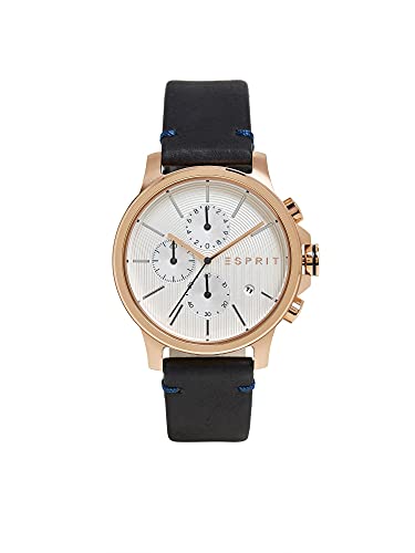 ESPRIT Edelstahl-Chronograph mit Leder-Armband von ESPRIT