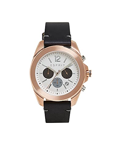 ESPRIT Edelstahl-Uhr mit Leder-Armband von ESPRIT