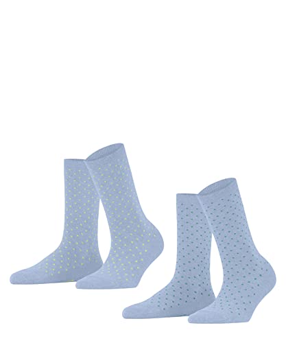 ESPRIT Damen Socken Fine Dot 2-Pack W SO Baumwolle gemustert 2 Paar, Blau (Cloud 6293), 35-38 von ESPRIT