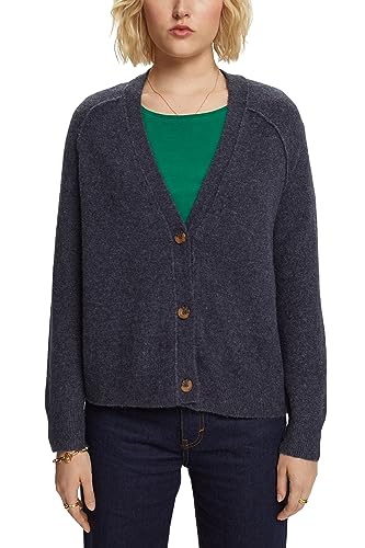 ESPRIT Geknöpfter Cardigan mit V-Ausschnitt, Wollmix von ESPRIT