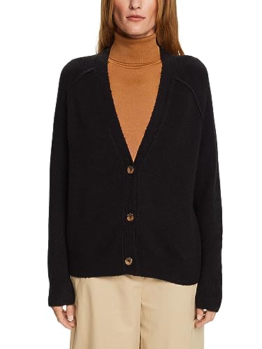 ESPRIT Geknöpfter Cardigan mit V-Ausschnitt, Wollmix von ESPRIT