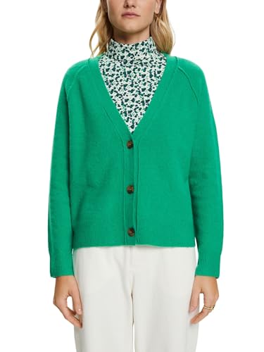 ESPRIT Damen 103EE1I349 Strickjacke, 314/GREEN 5, S von ESPRIT