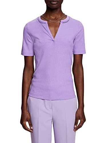 ESPRIT Geripptes Henley-Kurzarmshirt von ESPRIT