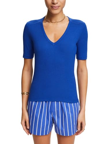 ESPRIT Damen 034ee1k307 T-Shirt, 410/Bright Blue, X-Small von ESPRIT