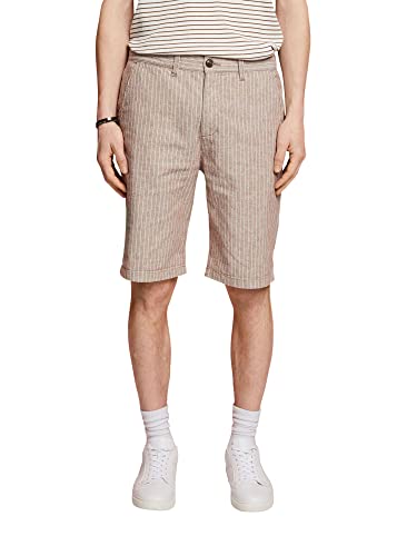 ESPRIT Gestreifte Chino-Shorts, Baumwoll-Leinen-Mix von ESPRIT