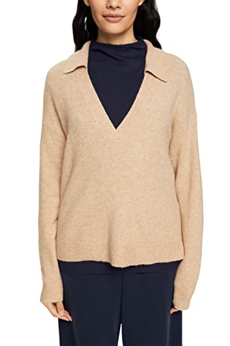 ESPRIT Damen 092ee1i313 Pullover, New Cream Beige, S EU von ESPRIT