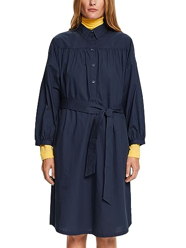 ESPRIT Hemdblusenkleid mit Bindegürtel, 100% Baumwolle von ESPRIT