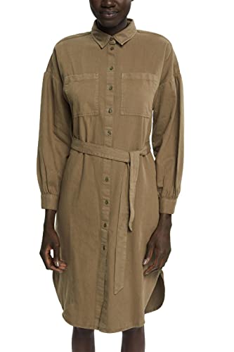 ESPRIT Damen 092EE1E308 Kleid, 355/DARK Khaki, 40 von ESPRIT