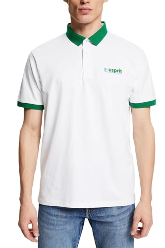 ESPRIT Herren 043CC2K309 Polohemd, 100/WHITE, L von ESPRIT