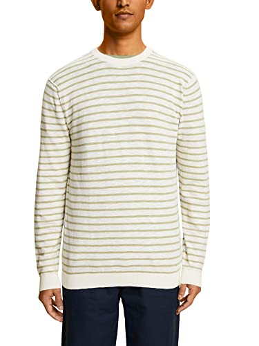 ESPRIT Gestreifter Rundhals Pullover, Baumwoll-Leinenmix von ESPRIT