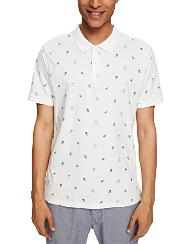 ESPRIT Herren 062EE2K302 Polohemd, 113/OFF White 4, S von ESPRIT