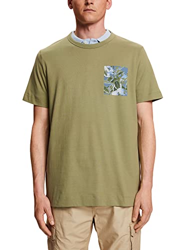 ESPRIT Herren 063EO2K302 T-Shirt, 345/LIGHT Khaki, S von ESPRIT