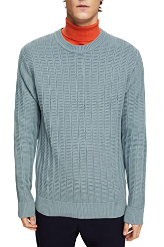 ESPRIT Herren 112EO2I309 Pullover, 420/GREY Blue, S von ESPRIT