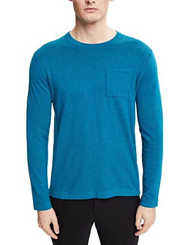 ESPRIT Herren 992ee2i303 Pullover, Teal Blue, L EU von ESPRIT