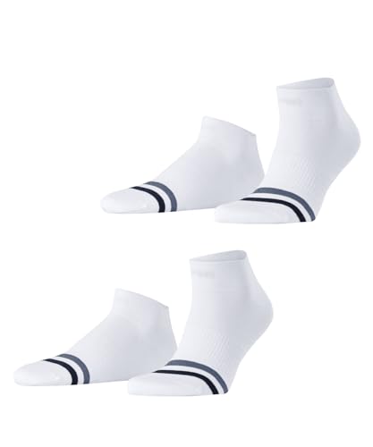 ESPRIT Herren Sneakersocken Accent Stripe Multipack M Sn Baumwolle kurz gemustert 2 Paar, Weiß White 2000, 43-46 von ESPRIT