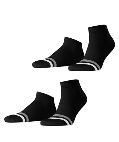 ESPRIT Herren Sneakersocken Accent Stripe Multipack M Sn Baumwolle kurz gemustert 2 Paar, Schwarz Black 3000, 43-46 von ESPRIT
