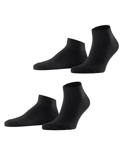 ESPRIT Herren Easy Rib 2-Pack M SN Baumwolle kurz einfarbig 2 Paar Sneakersocken, Schwarz (Black 3000), 39-42 (2er Pack) von ESPRIT