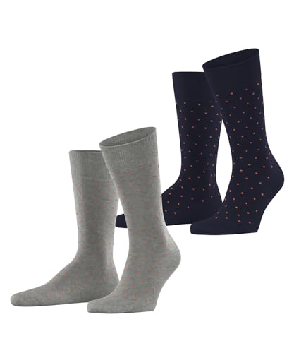 ESPRIT Herren Socken Fine Dot Multipack M So Baumwolle gemustert 2 Paar, Mehrfarbig Blau Grau 0120, 39-42 von ESPRIT