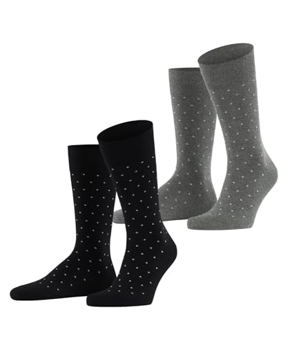ESPRIT Herren Socken Fine Dot Multipack M So Baumwolle gemustert 2 Paar, Mehrfarbig Black Grey 0010, 43-46 von ESPRIT
