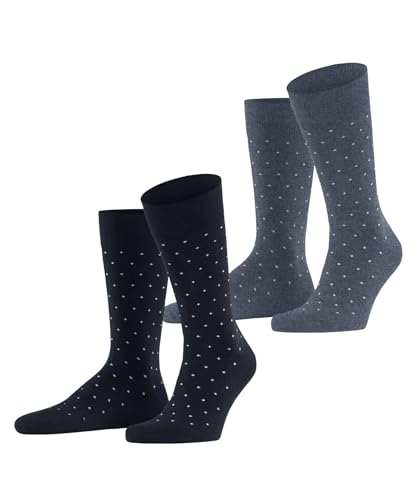 ESPRIT Herren Socken Fine Dot Multipack M So Baumwolle gemustert 2 Paar, Blau Blue Mix 0020, 39-42 von ESPRIT