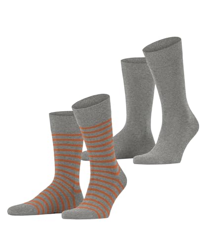 ESPRIT Herren Socken Fine Stripe Multipack M So Baumwolle gemustert 2 Paar, Grau Light Grey 3410, 39-42 von ESPRIT