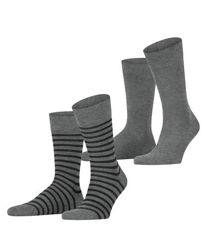 ESPRIT Herren Socken Fine Stripe Multipack M So Baumwolle gemustert 2 Paar, Grau Light Grey 3400, 39-42 von ESPRIT