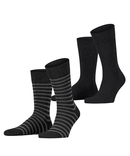 ESPRIT Herren Socken Fine Stripe Multipack M So Baumwolle gemustert 2 Paar, Schwarz Black 3000, 43-46 von ESPRIT