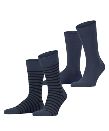 ESPRIT Herren Fine Stripe Multipack M So Baumwolle Gemustert Socken, Blau Blueberry Peel 6220, 39-42 (2er Pack) von ESPRIT