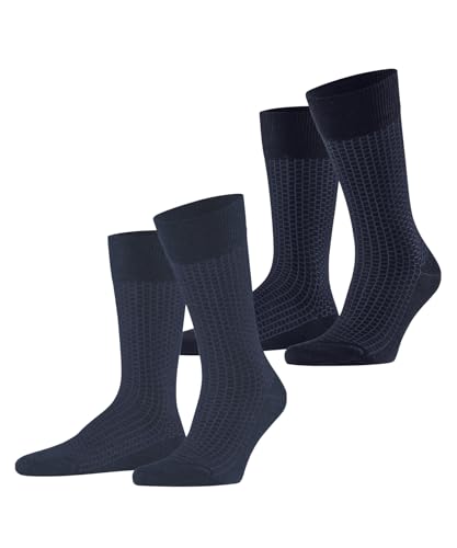 ESPRIT Herren Socken Illusional Grid Multipack M So Baumwolle gemustert 2 Paar, Blau Navy Blue Mix 0040, 39-42 von ESPRIT