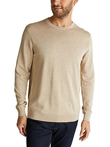 ESPRIT Herren Pullover Classic Rundhals, 270/Beige - New Version, XS von ESPRIT