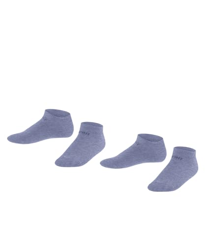 ESPRIT Unisex Kinder Sneakersocken Foot Logo 2-Pack K SN Baumwolle kurz einfarbig 2 Paar, Blau (Jeans Melange 6458), 31-34 von ESPRIT
