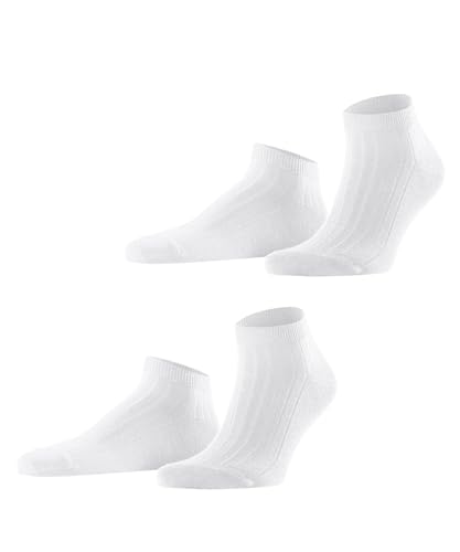 ESPRIT Herren Easy Rib 2-Pack M SN Baumwolle kurz einfarbig 2 Paar Sneakersocken, Weiß (White 2000), 39-42 (2er Pack) von ESPRIT
