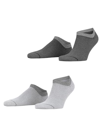 ESPRIT Herren Sneakersocken Fine Stripe Multipack M Sn Baumwolle kurz gemustert 2 Paar, Grau Grey Mix 0020, 39-42 von ESPRIT