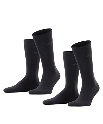 ESPRIT Herren Socken Basic Uni Multipack M So Baumwolle einfarbig 2 Paar, Schwarz Black 3000, 39-42 von ESPRIT