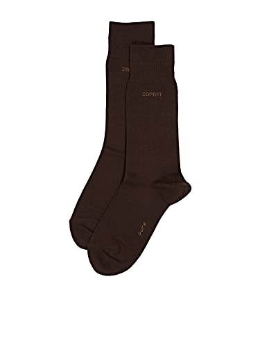 ESPRIT Herren Socken Basic Uni 2-Pack M SO Baumwolle einfarbig 2 Paar, Braun (Dark Brown 5230), 43-46 von ESPRIT