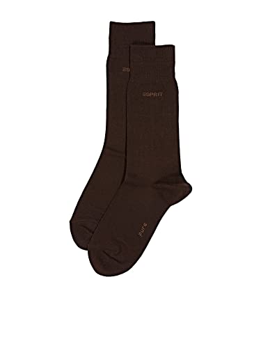 ESPRIT Herren Socken Basic Uni 2-Pack M SO Baumwolle einfarbig 2 Paar, Braun (Dark Brown 5230), 47-50 von FALKE