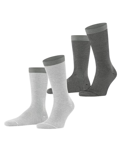 ESPRIT Herren Socken Allover Stripe Multipack M So Baumwolle gemustert 2 Paar, Mehrfarbig Black White 0030, 39-42 von ESPRIT