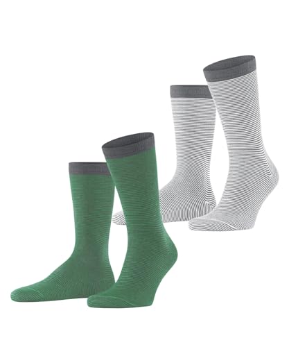ESPRIT Herren Socken Allover Stripe Multipack M So Baumwolle gemustert 2 Paar, Mehrfarbig White Green 0020, 43-46 von ESPRIT