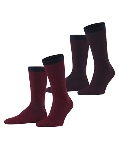 ESPRIT Herren Socken Allover Stripe Multipack M So Baumwolle gemustert 2 Paar, Mehrfarbig Purple Red 0040, 43-46 von ESPRIT