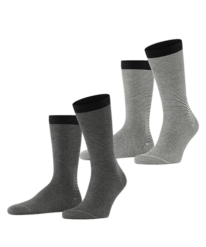ESPRIT Herren Socken Allover Stripe Multipack M So Baumwolle gemustert 2 Paar, Mehrfarbig White Black 0050, 43-46 von ESPRIT